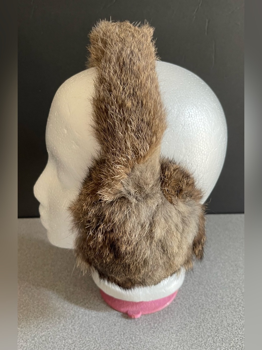 Brown Rabbit Fur Ear Muffs - Picture 2 of 6